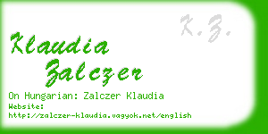 klaudia zalczer business card